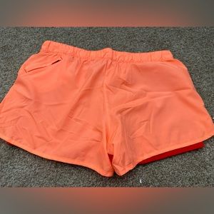 Adidas Orange women’s large shorts workout running shorts with pockets